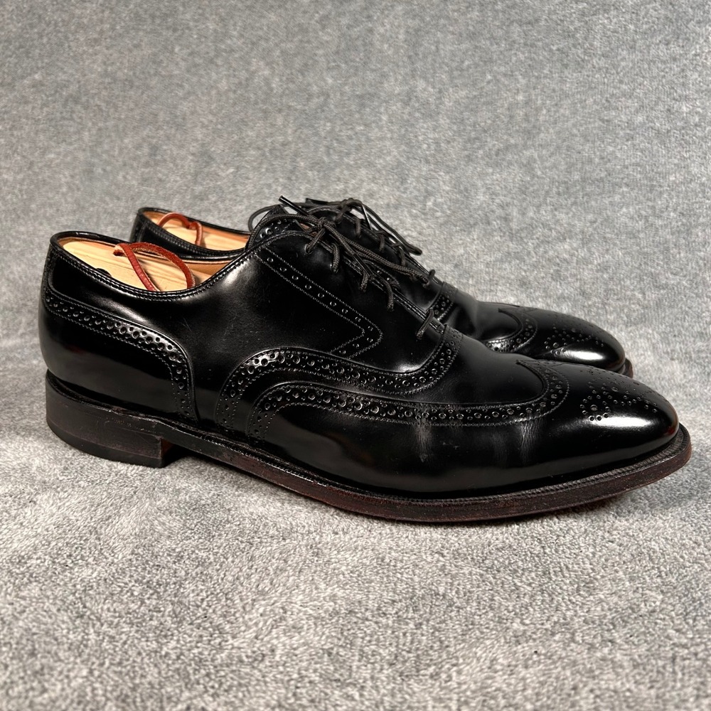 Johnston & Murphy Oxford Dress Shoes Limited Wingtip 10 D Black Leather 24-93210